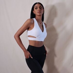 Cleo Harper White Cross-Back Sports Bra Size XS